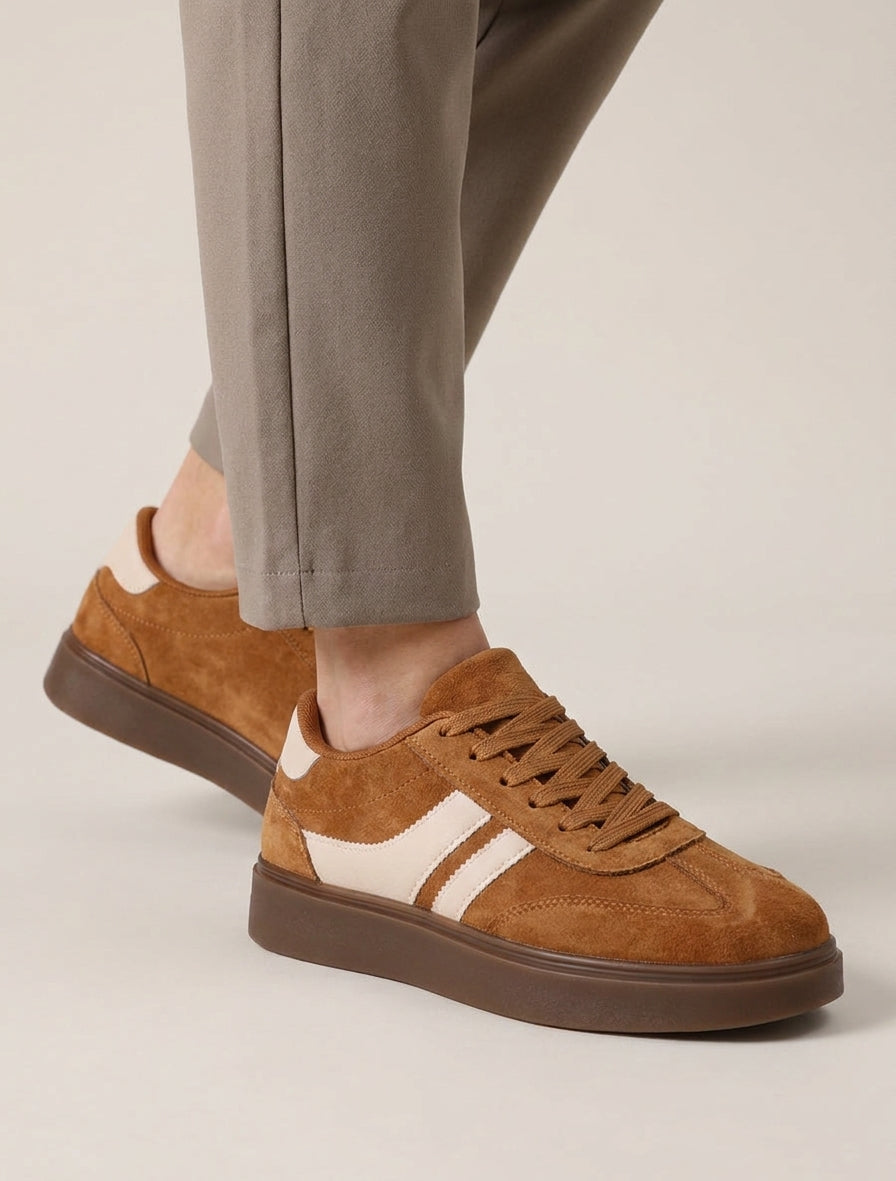 Zapatillas de gamuza con bandas de imitación - Óxido