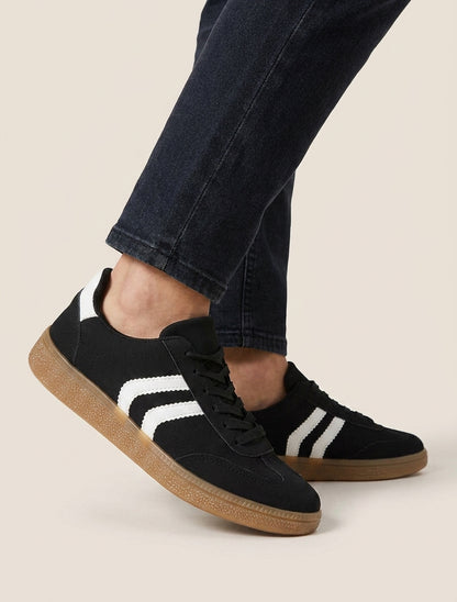 Zapatillas efecto nobuk con suela de goma - Negro