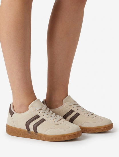 Zapatillas efecto nobuk con suela de goma - Beis