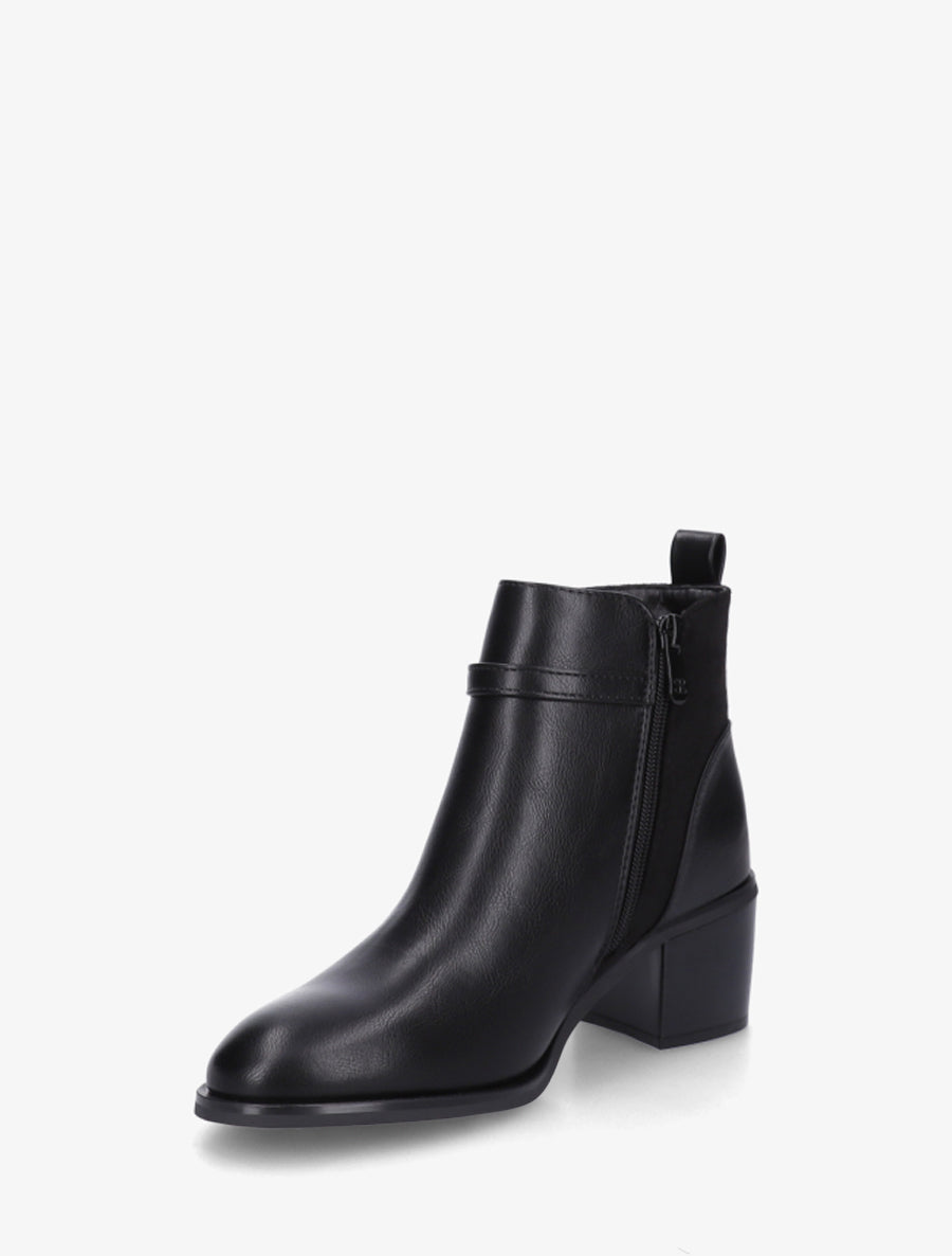 Bottines bimatière à boucle strassée - Noir - 3