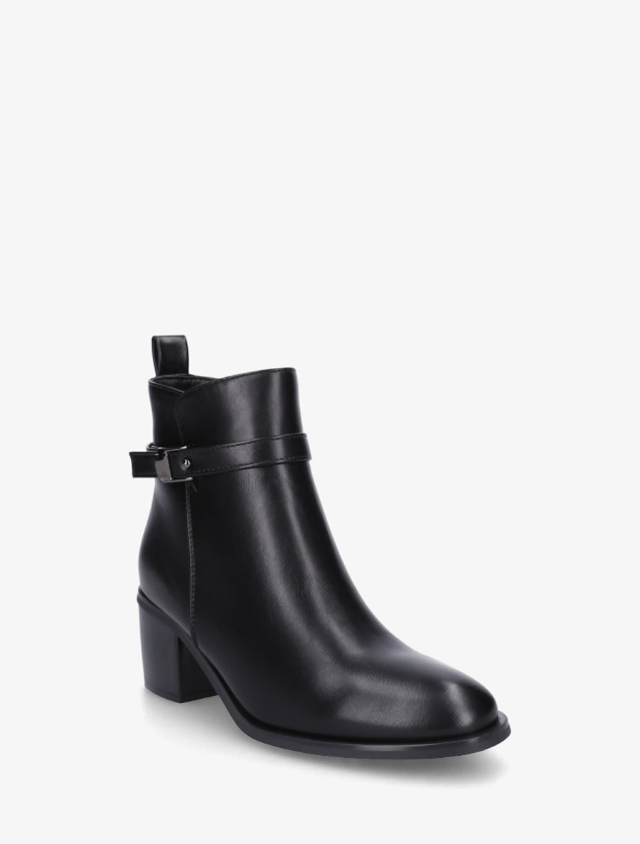Bottines en simili à talon - Noir - 2