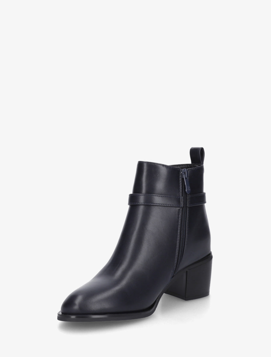 Bottines en simili à talon - Marine - 3