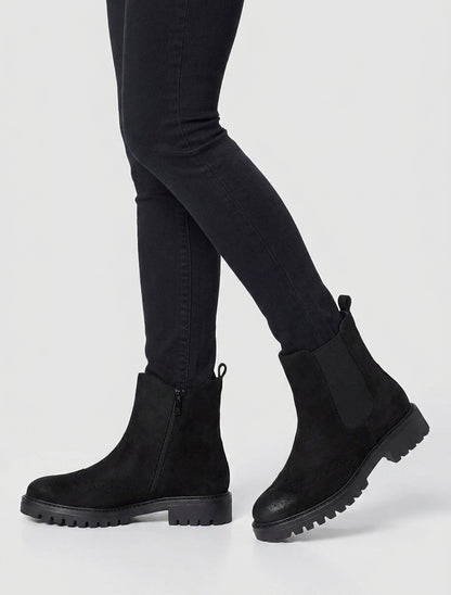 Botines elásticos de ante - Negro