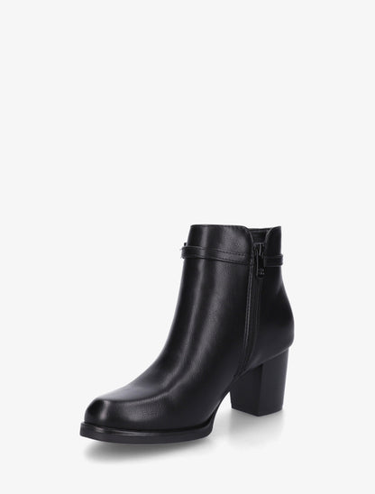 Bottines en simili à sangle décorative - Noir - 3