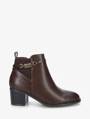 Bottines élastiquées en simili - Marron - 1