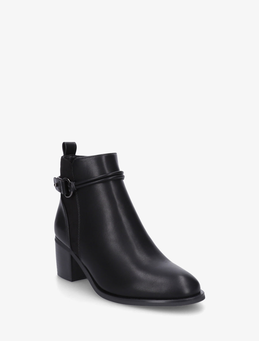 Bottines en simili et suédine - Noir - 2