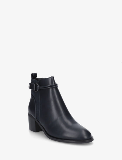 Bottines en simili et suédine - Marine - 2