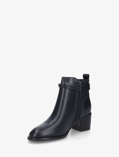 Bottines en simili et suédine - Marine - 3