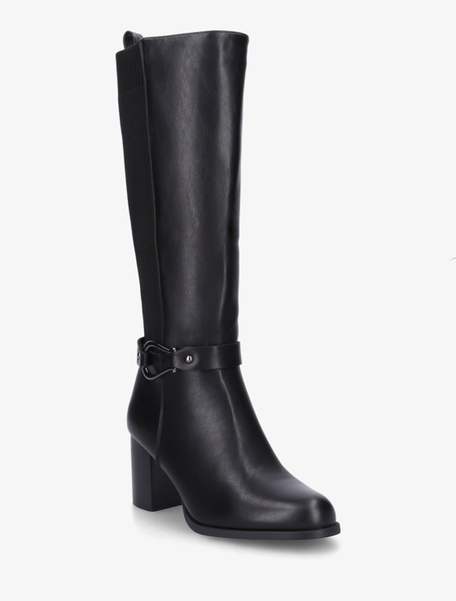 Bottes unies bimatière - Noir - 2