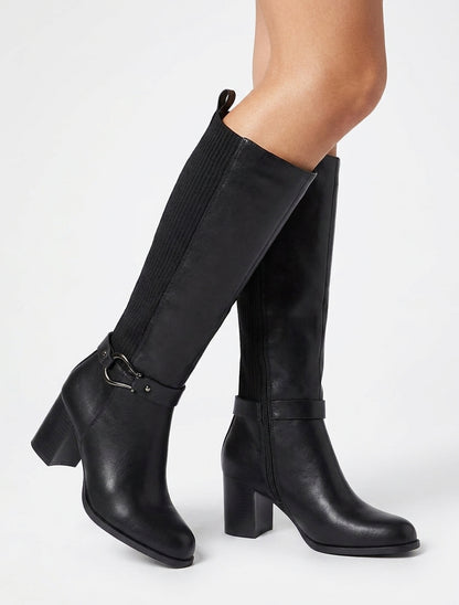 Botas lisas bicolor - Negro