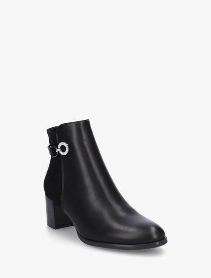 Bottines bimatière à boucle strassée - Noir - 2