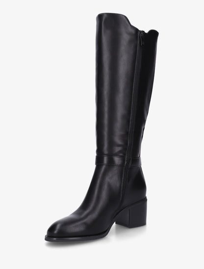Bottes élastiquées en simili à boucle fantaisie - Noir - 3