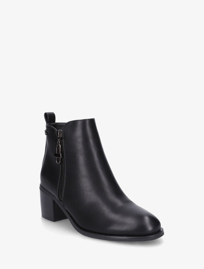 Bottines en simili à zip décoratif - Noir - 2