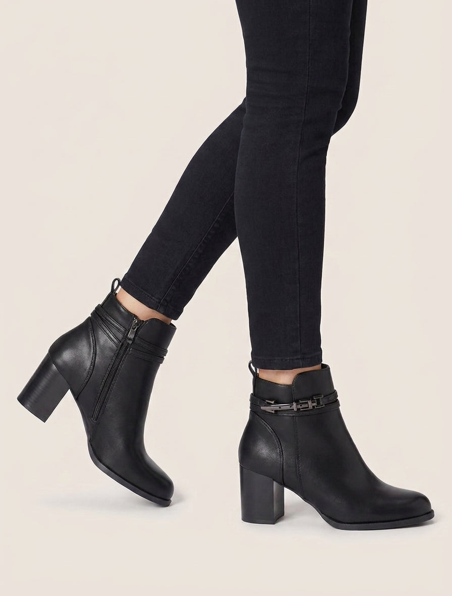 Botines clásicas de imitación - Negro
