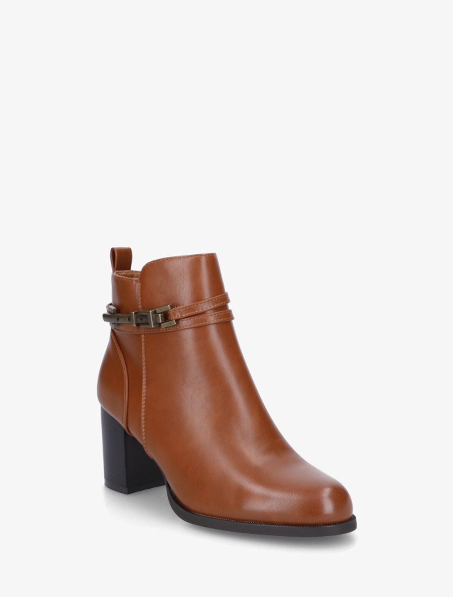 Bottines classiques en simili - Camel - 2