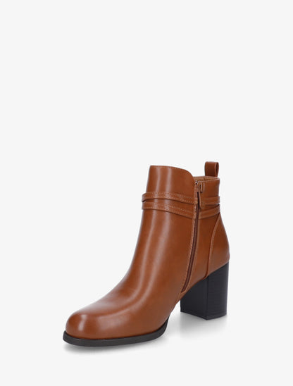 Bottines classiques en simili - Camel - 3