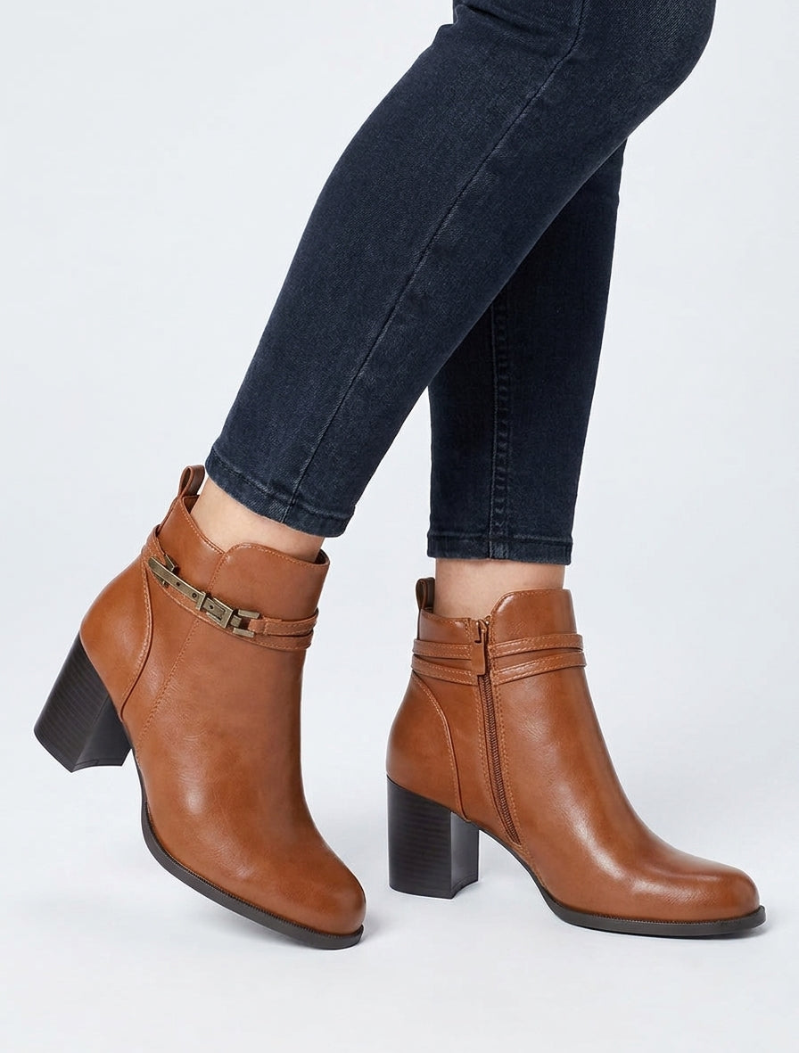 Botines clásicas de imitación - Camello