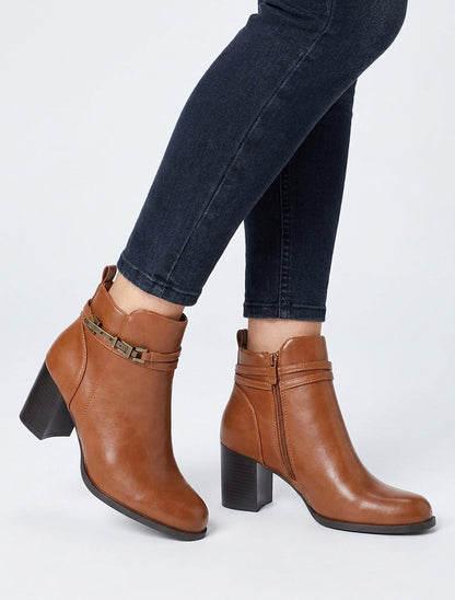 Botines clásicas de imitación - Camello