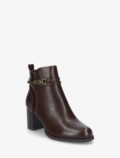 Bottines classiques en simili - Marron - 2