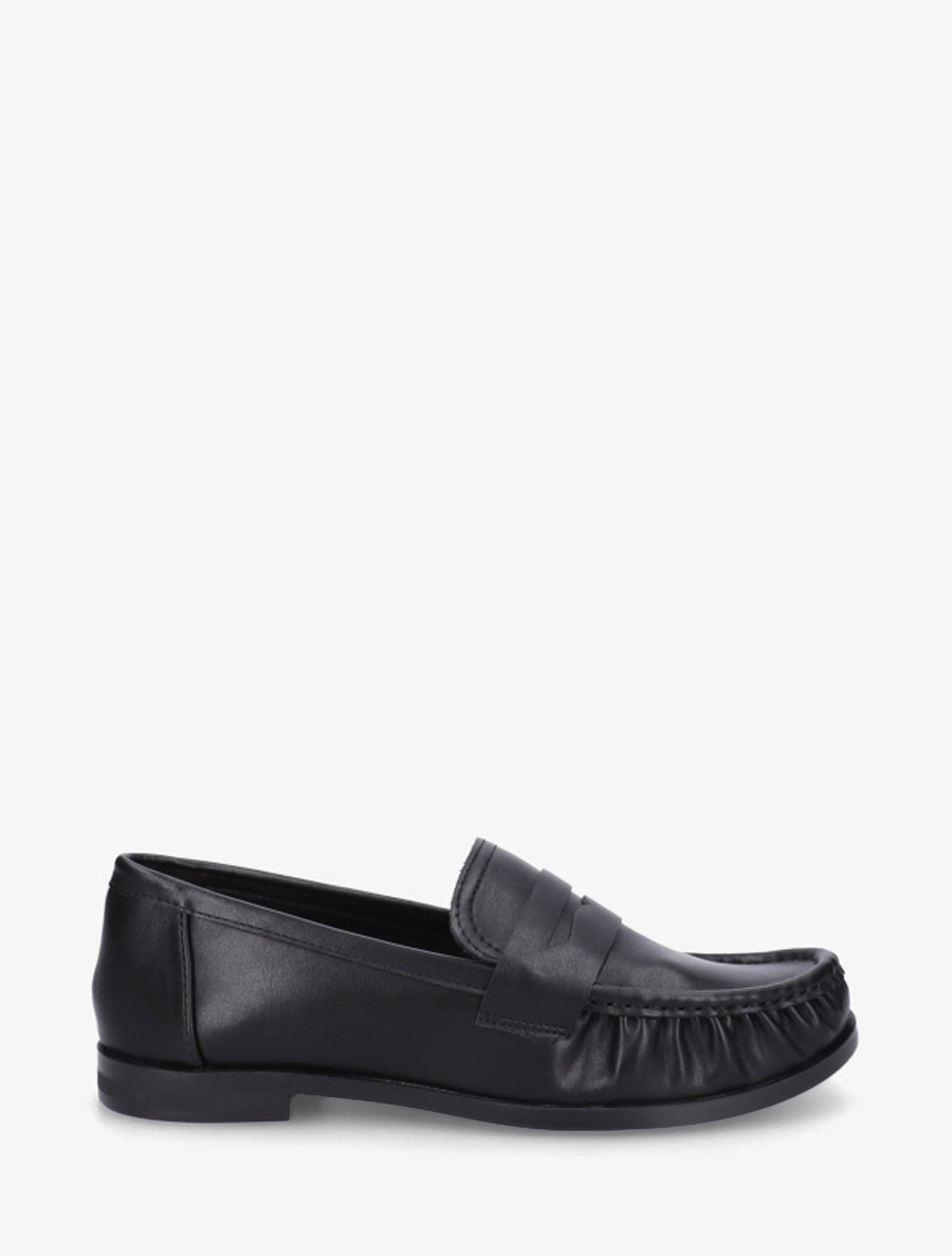 Mocassins unis en simili - Noir - 1