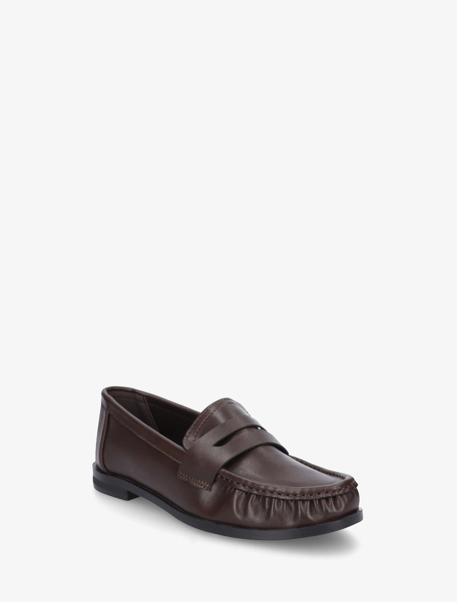 Mocassins unis en simili - Marron - 2