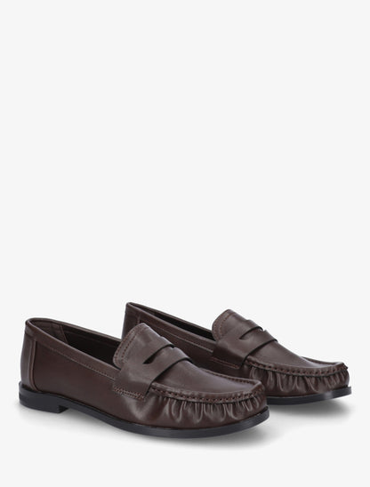 Mocassins unis en simili - Marron - 4