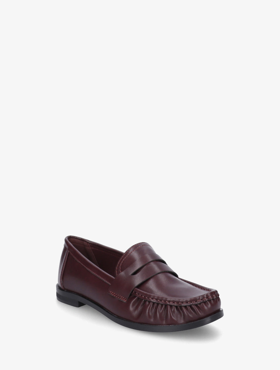 Mocassins unis en simili - Bordeaux - 2