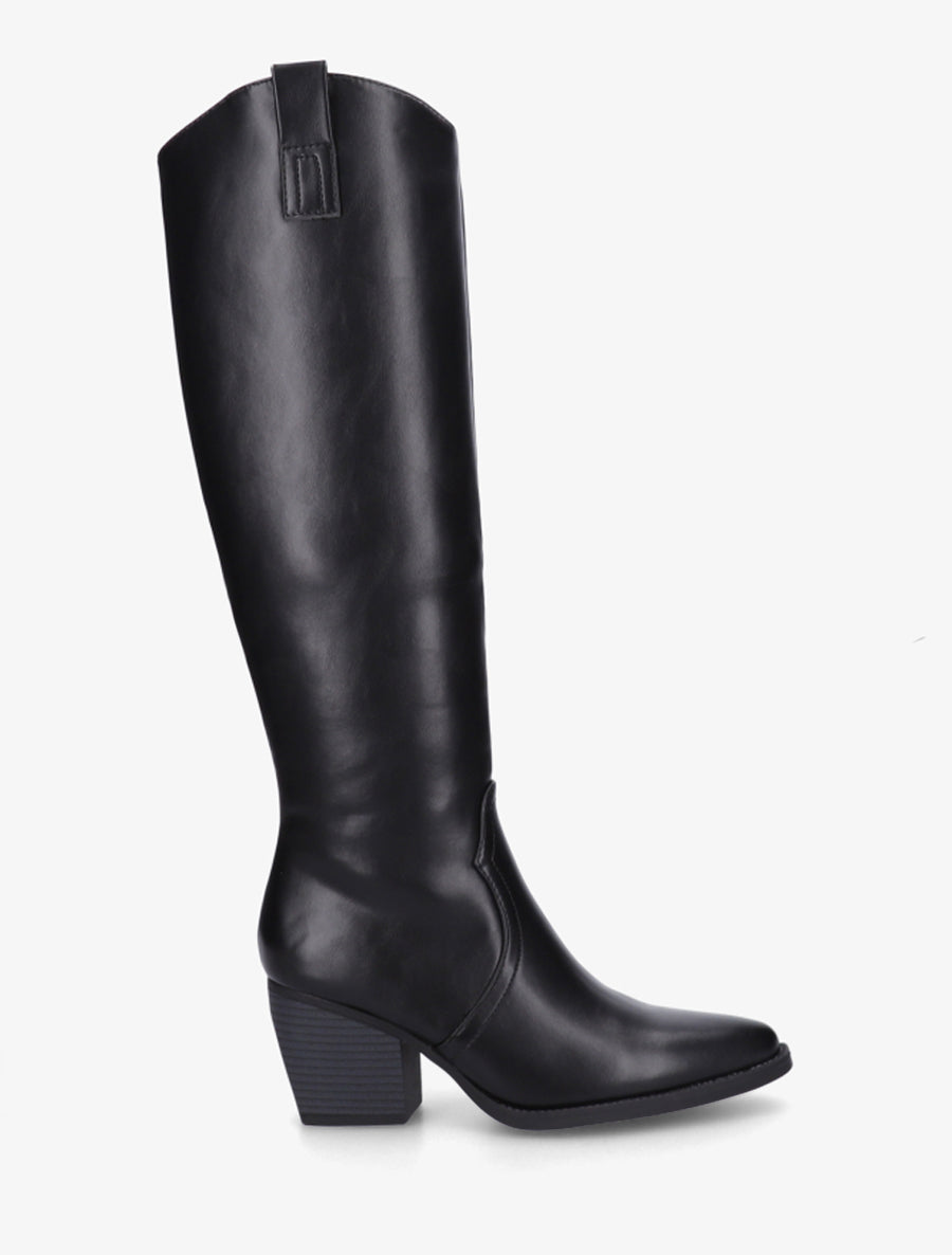 Bottes en simili à bout pointu - Noir - 1