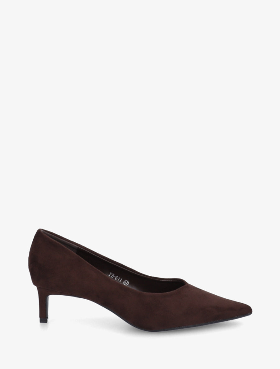 Escarpins en suédine et bouts pointus - Marron - 1