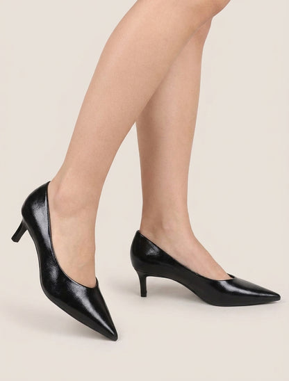 Zapatos de tacón de aguja y puntas puntiagudas - Negro