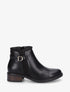 Bottines en simili à boucle et empiècement suédine - Noir - 1