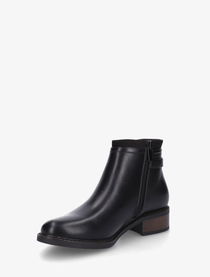 Bottines en simili à boucle et empiècement suédine - Noir - 3