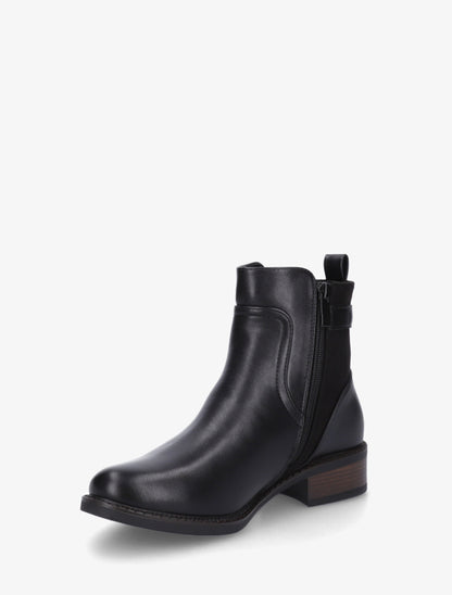 Bottines en simili et suédine - Noir - 3