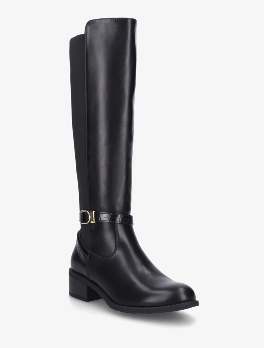 Bottes en simili style cavalière - Noir - 2