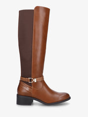 Bottes en simili style cavalière - Camel - 1