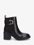 Bottines bimatière à talon bloc - Noir - 1