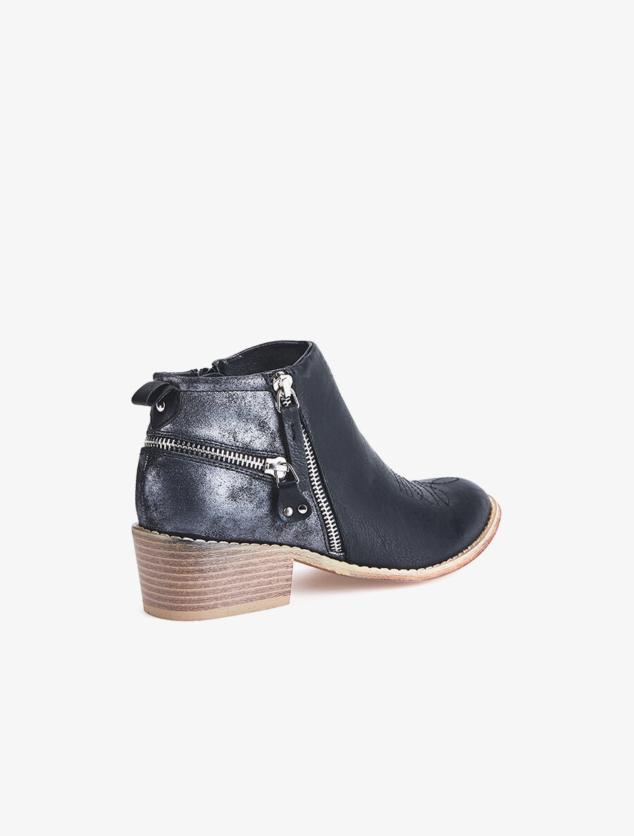 Low boots zip au dos - noir - 4