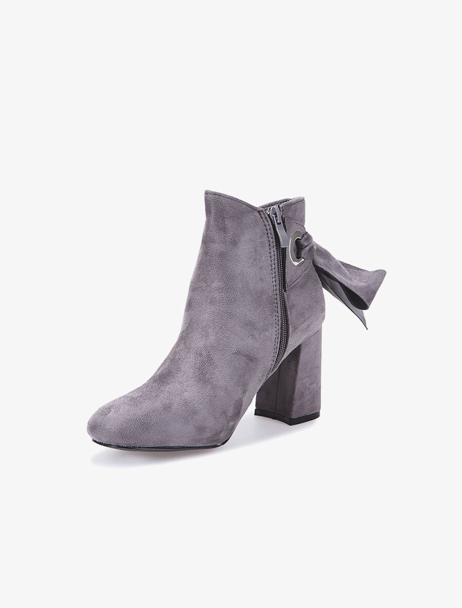 Bottines ruban au dos - gris - 3
