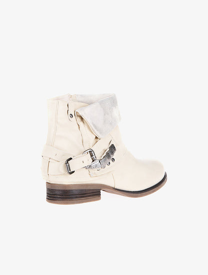 Boots revers irisés lanières unies - beige - 4
