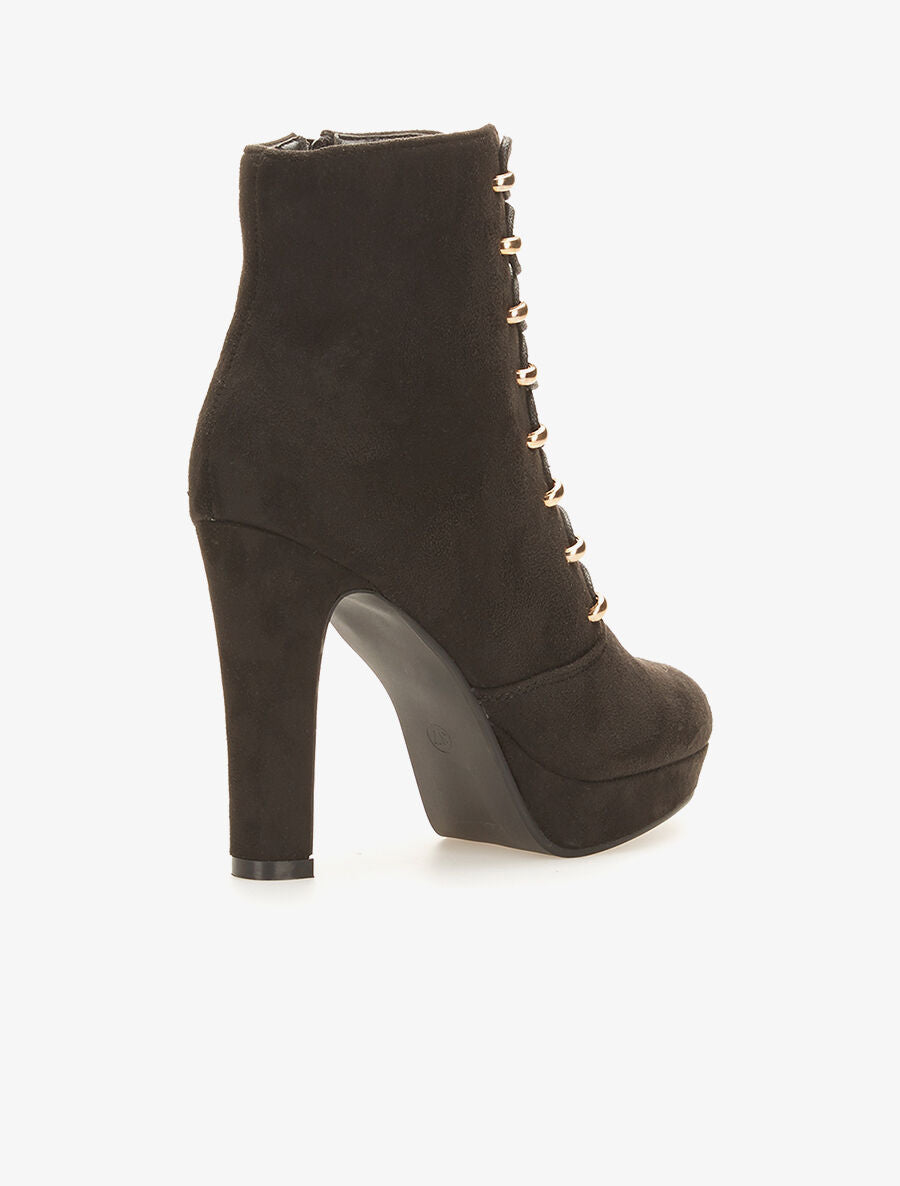 Bottines à oeillets dorés - noir - 4