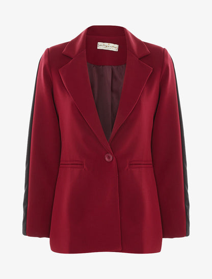 Blazer manches contrastées - Bordeaux - 3