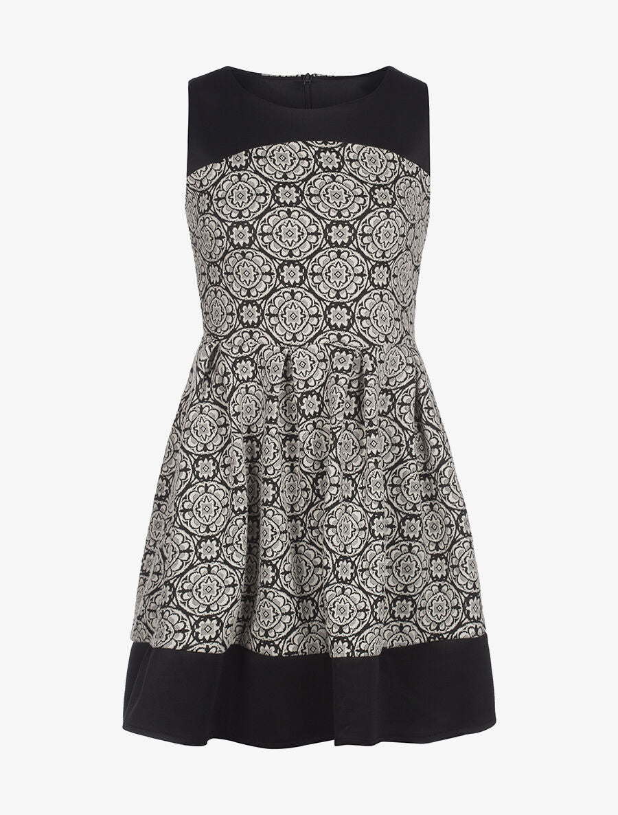 Robe à motifs bicolore - noir - 1
