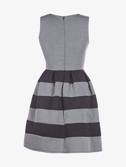 Robe bandes et mini zig-zag - gris - 2
