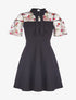 Robe buste dentelle fleurie - noir - 3