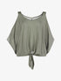Top ample manches ouvertes - kaki - 1