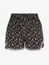 Short imprimé petites fleurs à bords en crochet - Noir - 5