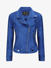 Perfecto en suédine à poches zippées - Bleu électrique - 3