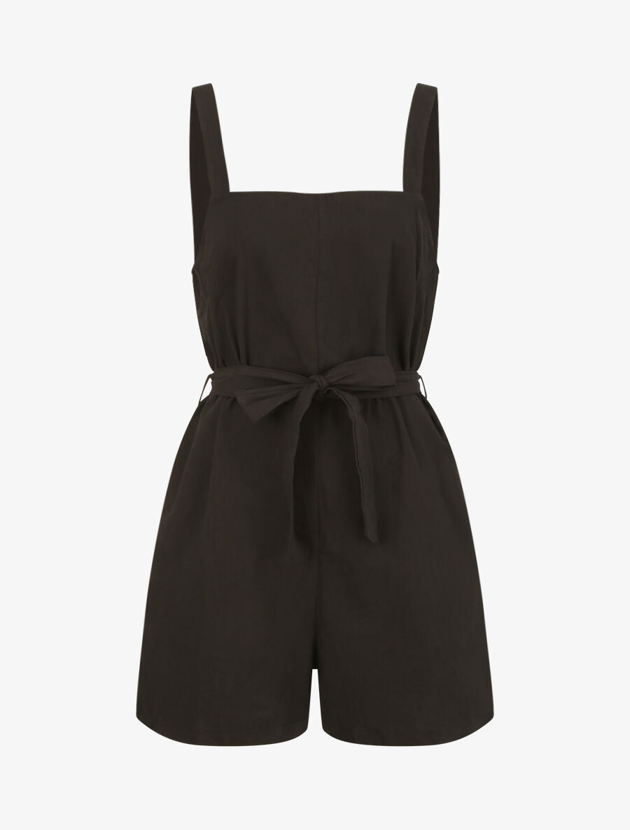 Combishort unie cintrée - Noir - 1