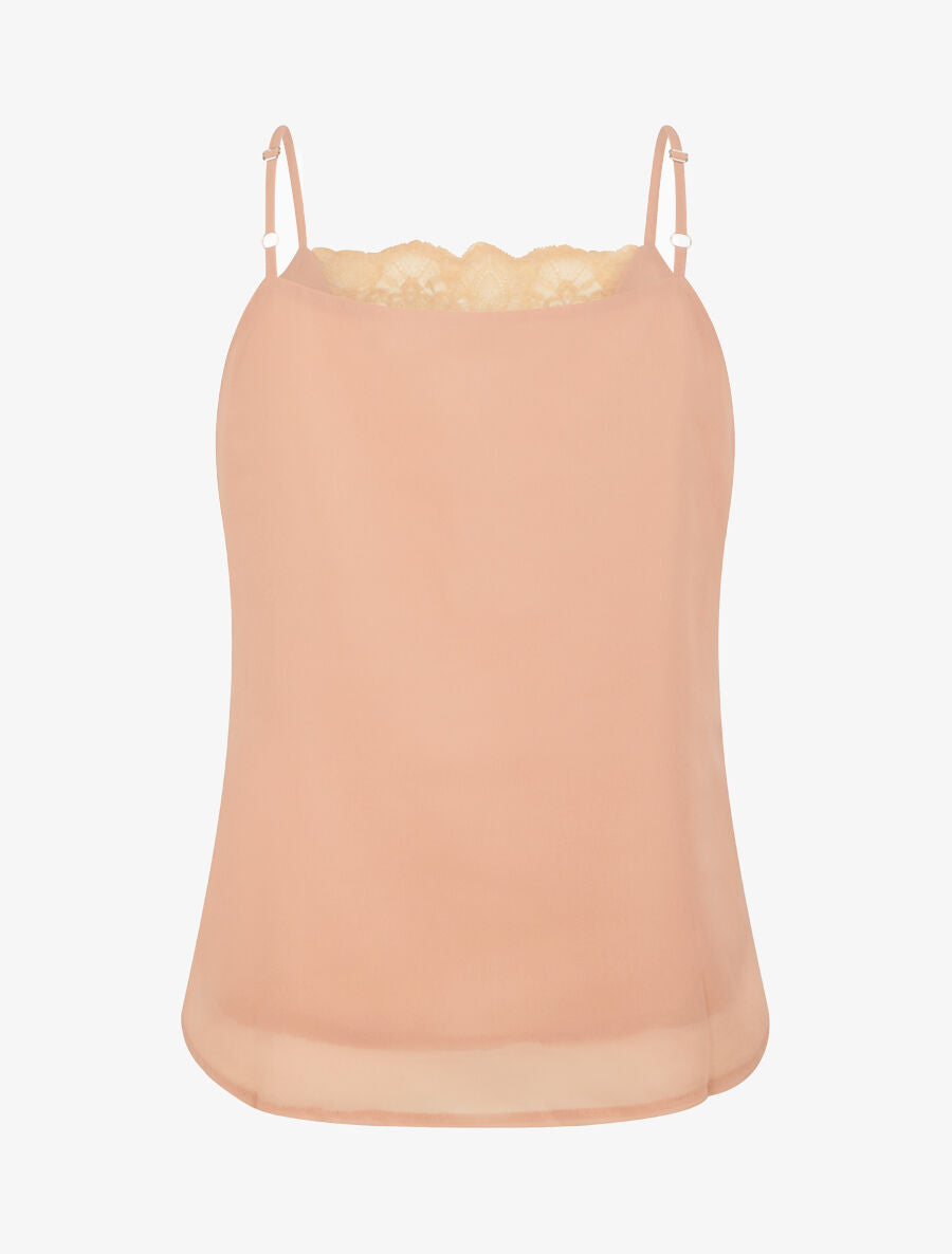 Caraco à col en dentelle - Rose poudré - 2