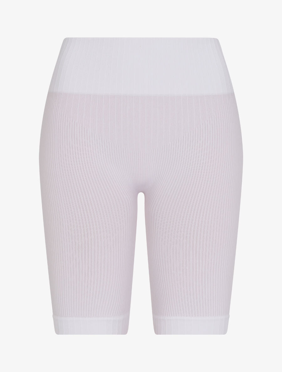 Cycliste côtelé à taille haute - Blanc - 4